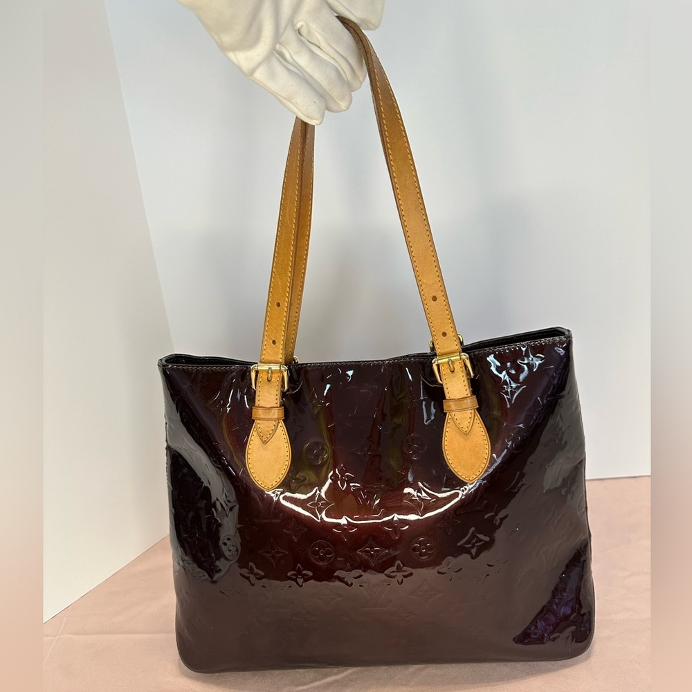 Louis Vuitton Monogram Vernis Amarante Brentwood Tote Eggplant